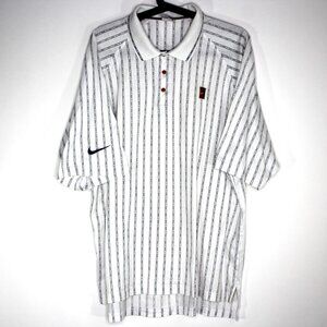 Vintage Nike Mens Large Challenge Court 3/4 Sleeve Striped Polo Shirt RARE M1113